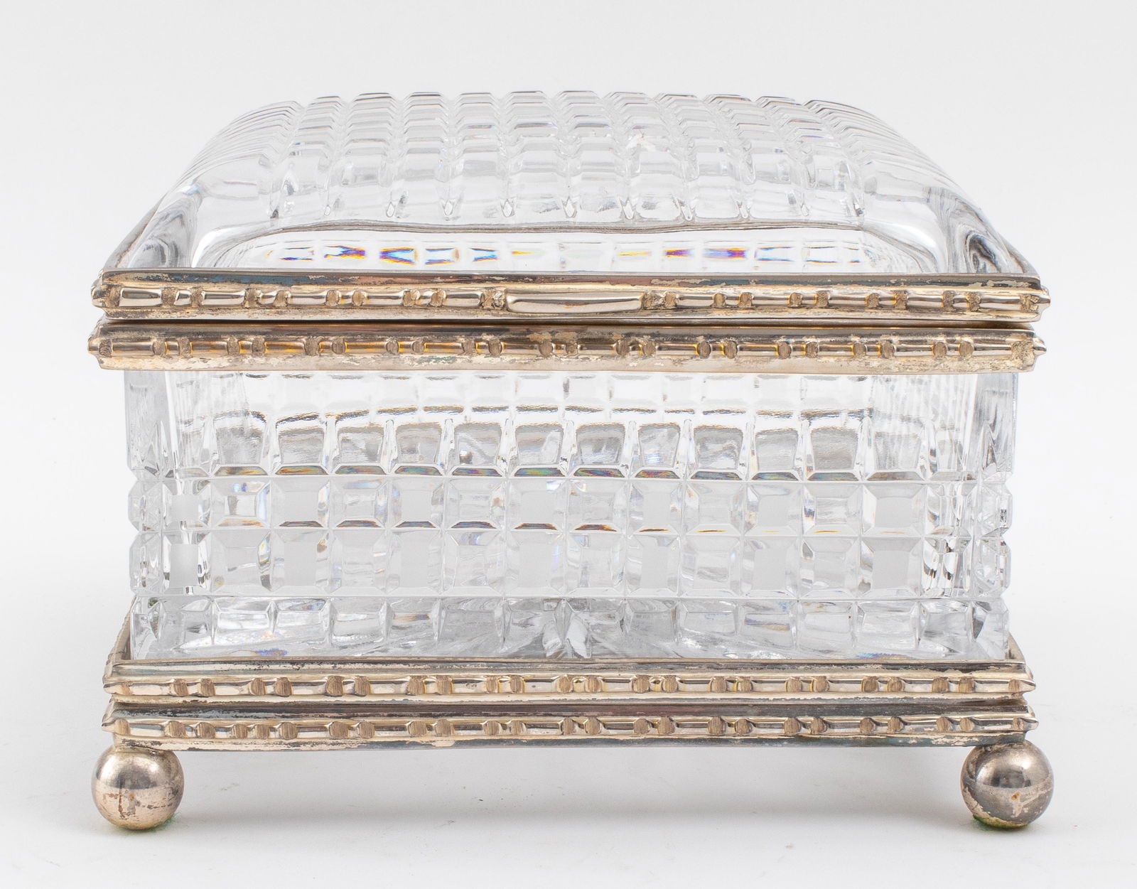 Cut Glass Silvered Metal Mounted Casket (1 of 16)