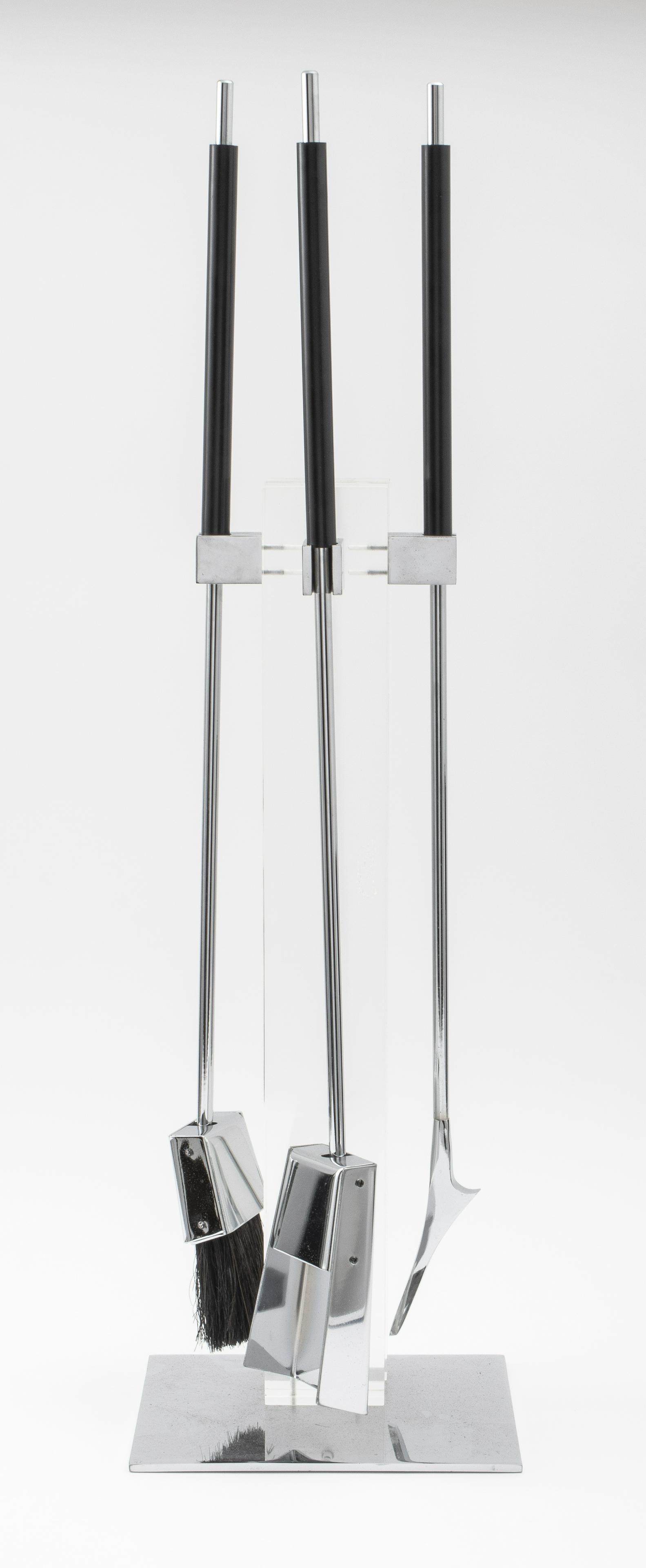 Danny Alessandro Modern Chrome & Lucite Fire Tools (1 of 8)