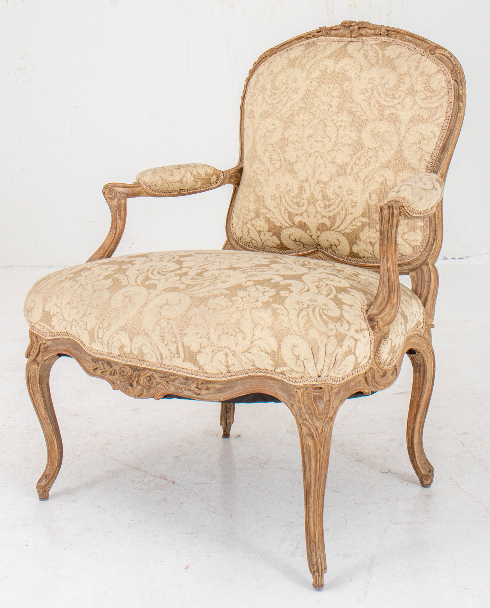 Louis XV Style Cerused Oak Fauteuil a la Reine (1 of 10)
