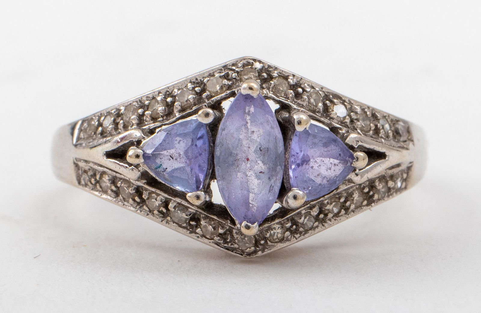 14K White Gold Tanzanite & Diamond Ring (1 of 6)