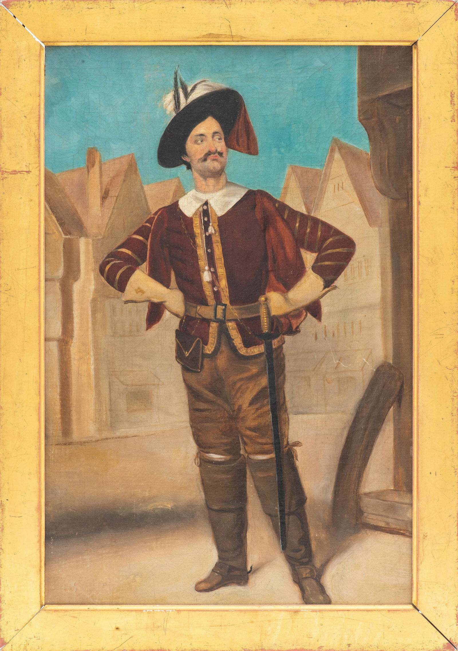 19th C. Continental School A Cavalier Oil on Board (1 of 8)