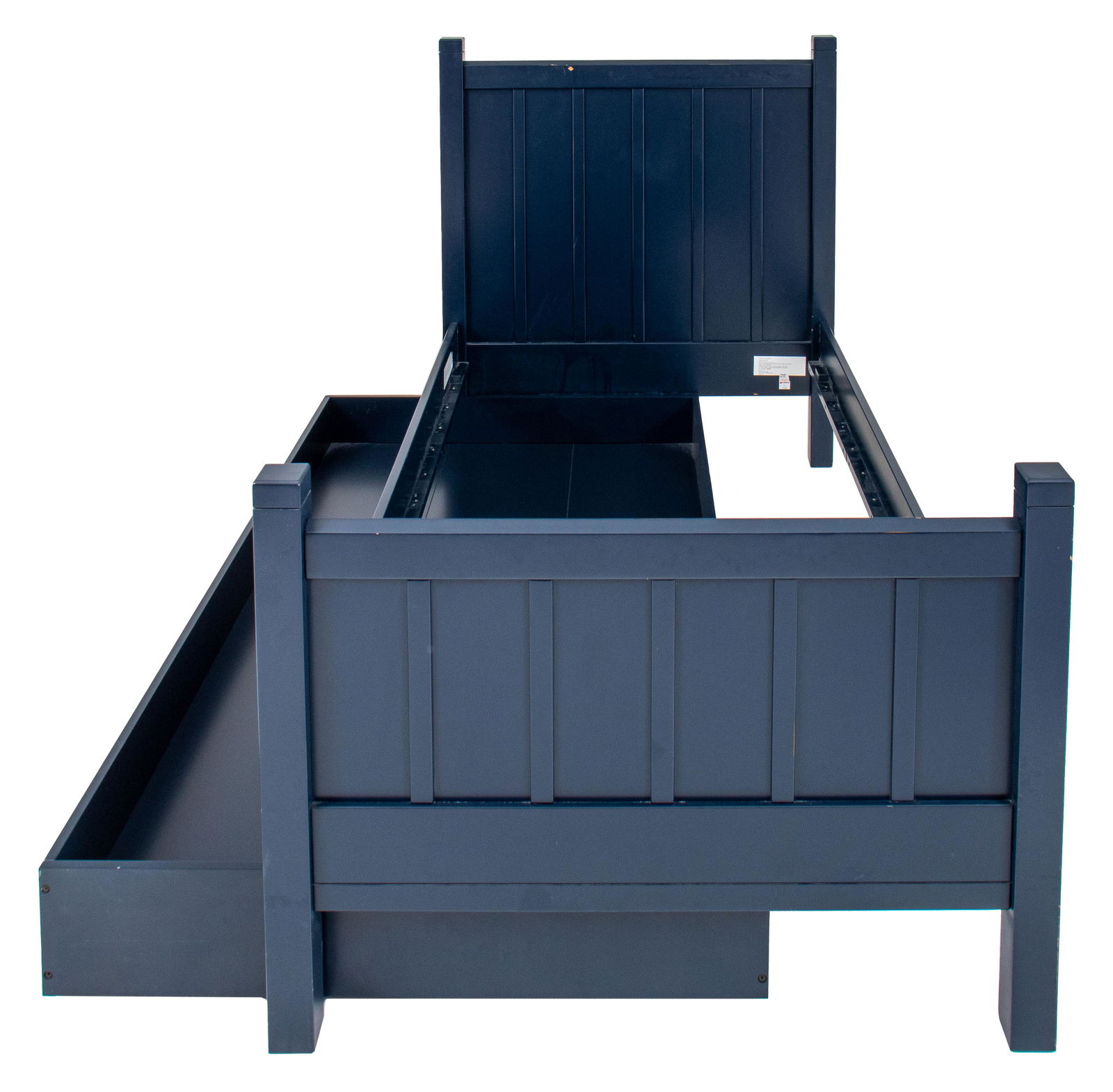 Rustic Modern Blue-Painted Twin Trundle Bed (1 of 8)
