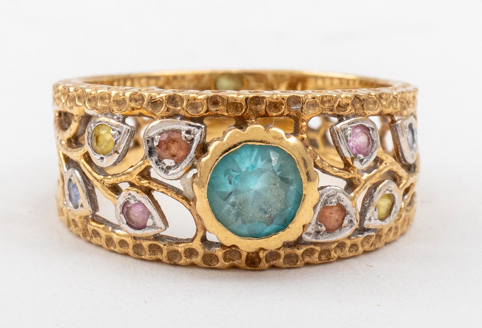 10K Yellow Gold Topaz & Colored Sapphire Ring (1 of 9)