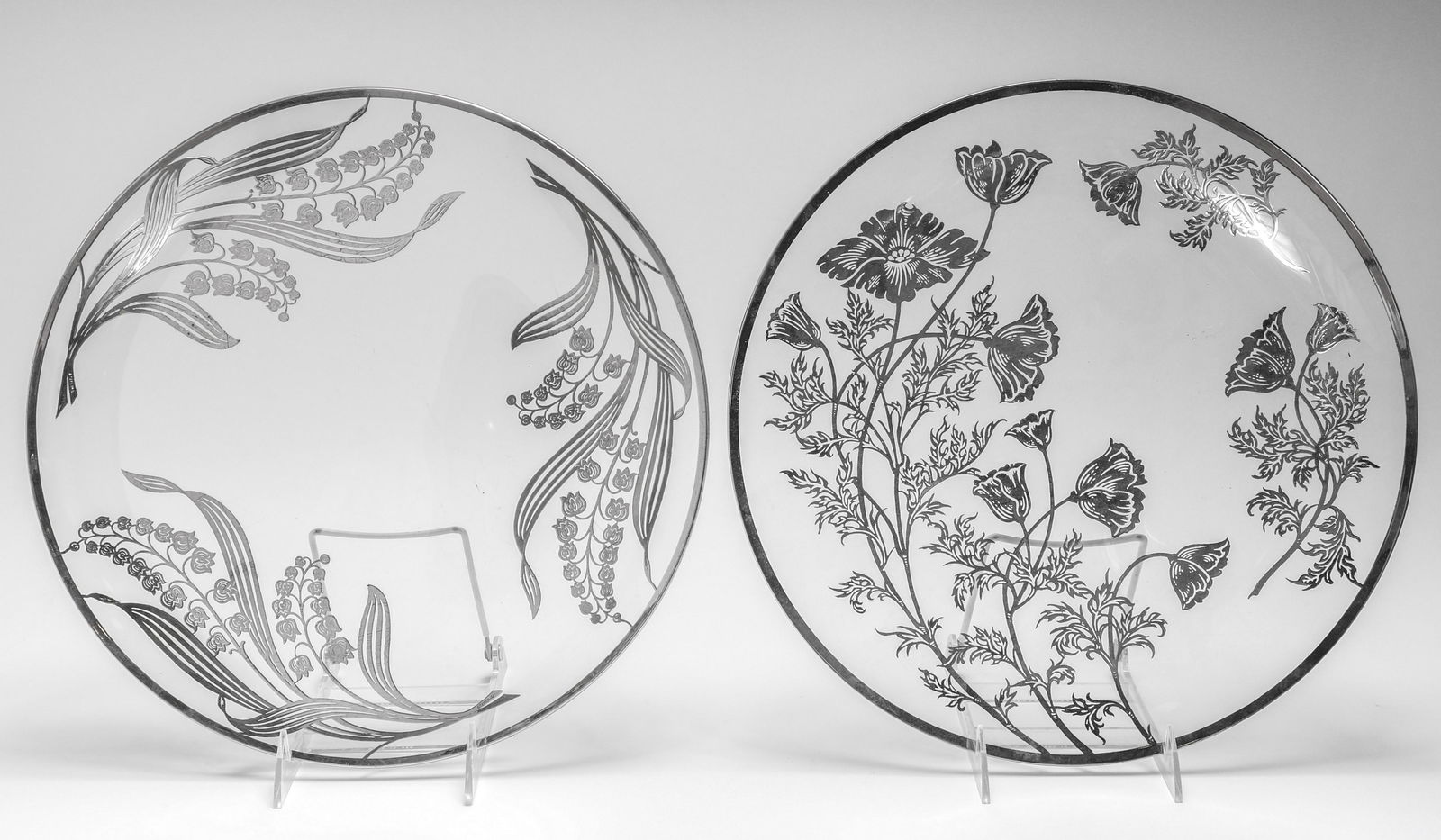 Art Nouveau Style Silver Overlay Platters, 2 (1 of 3)