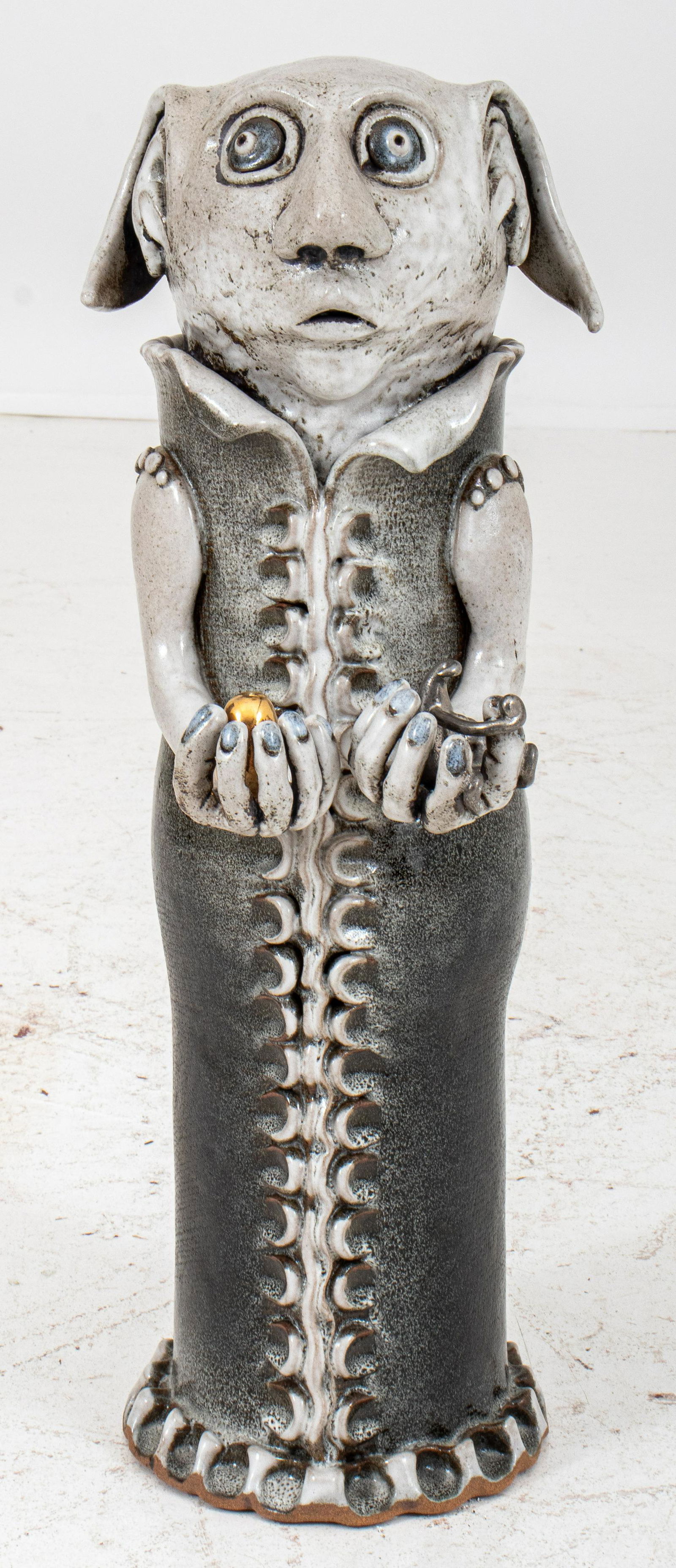 Signed Whimsical Ceramic Sculpture of an Elf (1 of 12)