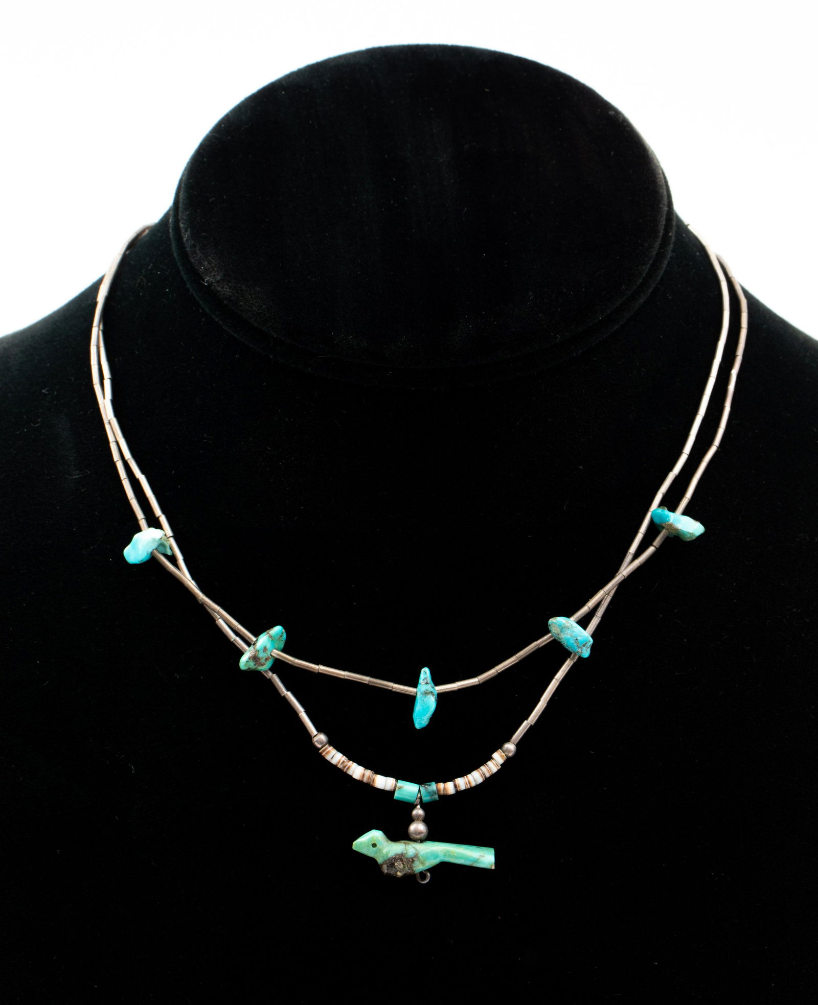 Navajo Silver & Turquoise Necklace Lot of 2 (1 of 11)