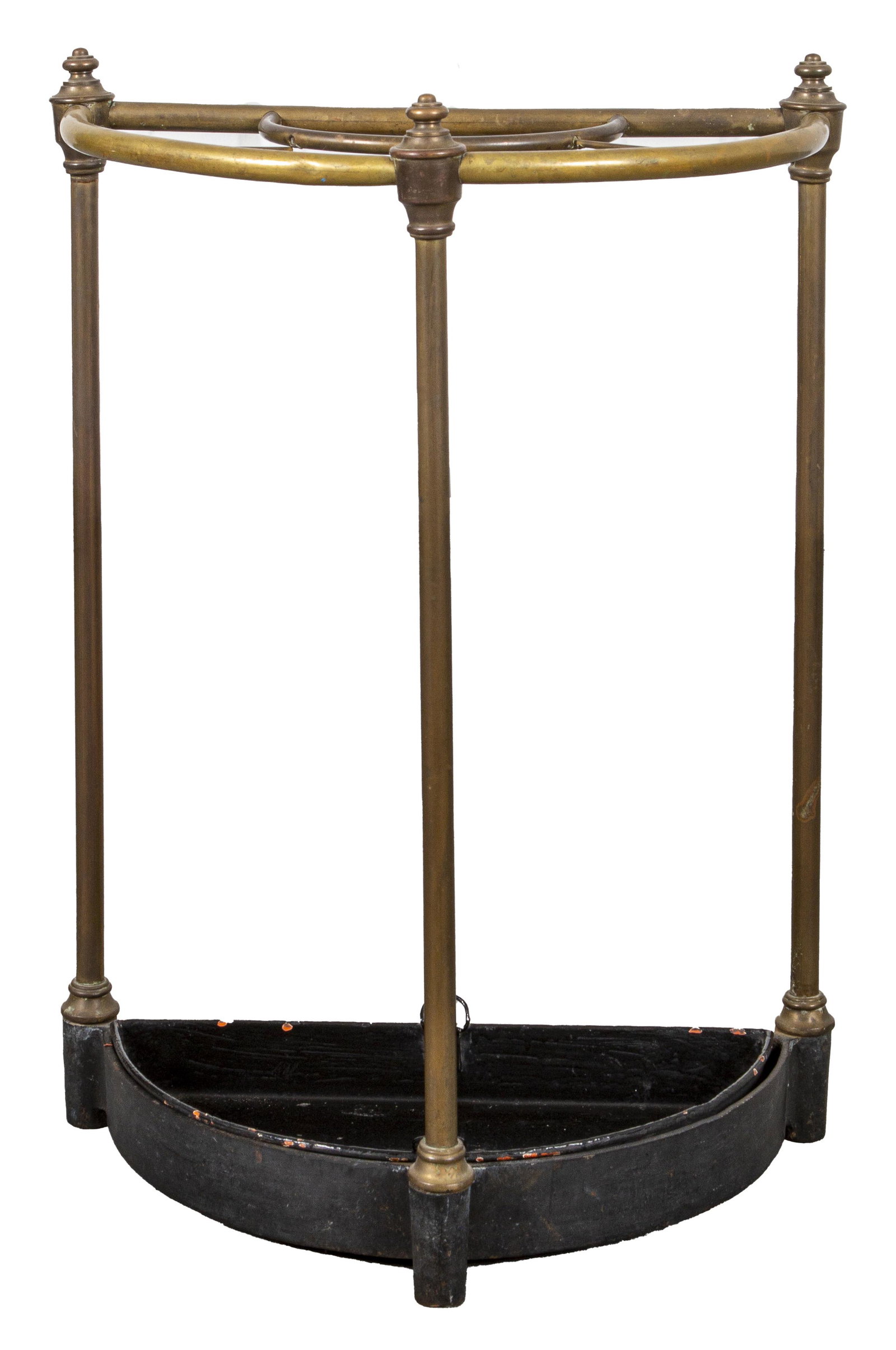 Brass Umbrella or Stick Stand: Brass umbrella stick stand. 24" H x 17.5" W x 9.5" D.