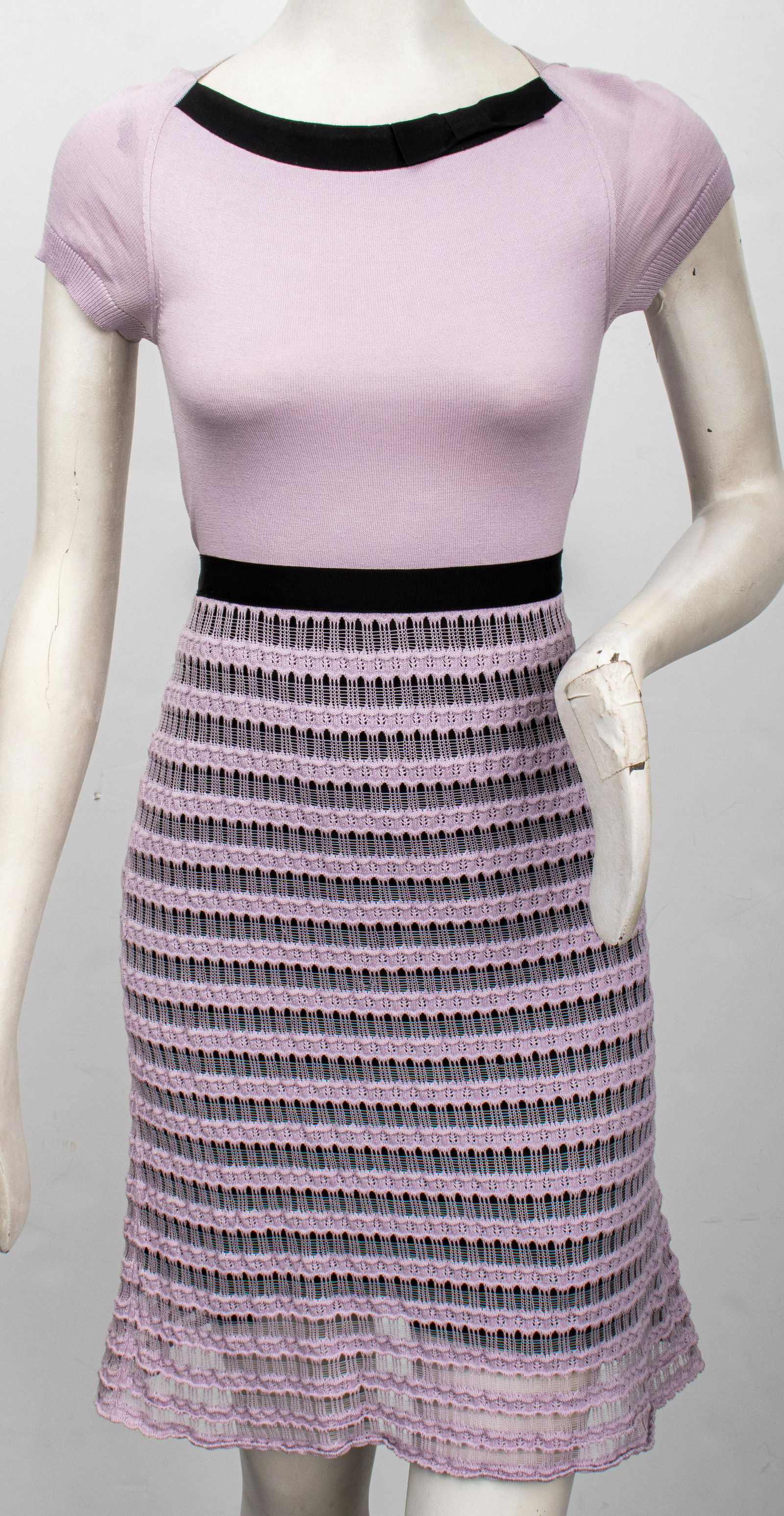 Red Valentino Cotton-Blend Purple Dress (1 of 9)