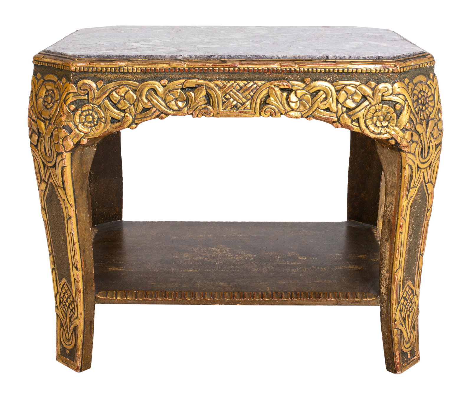 French Art Deco Parcel-Gilded Table, 1920s (1 of 10)