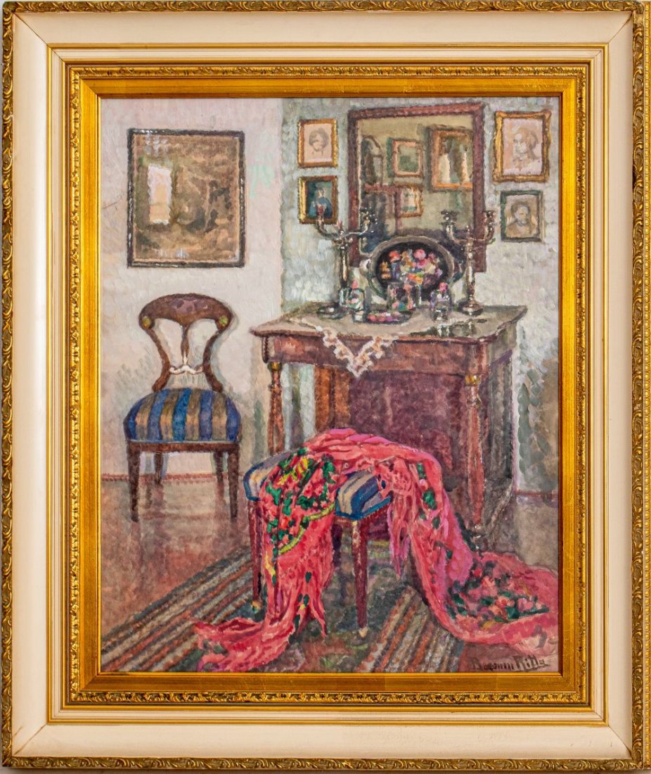 Ritta Boemm Interior Scene Watercolor on Paper (1 of 13)