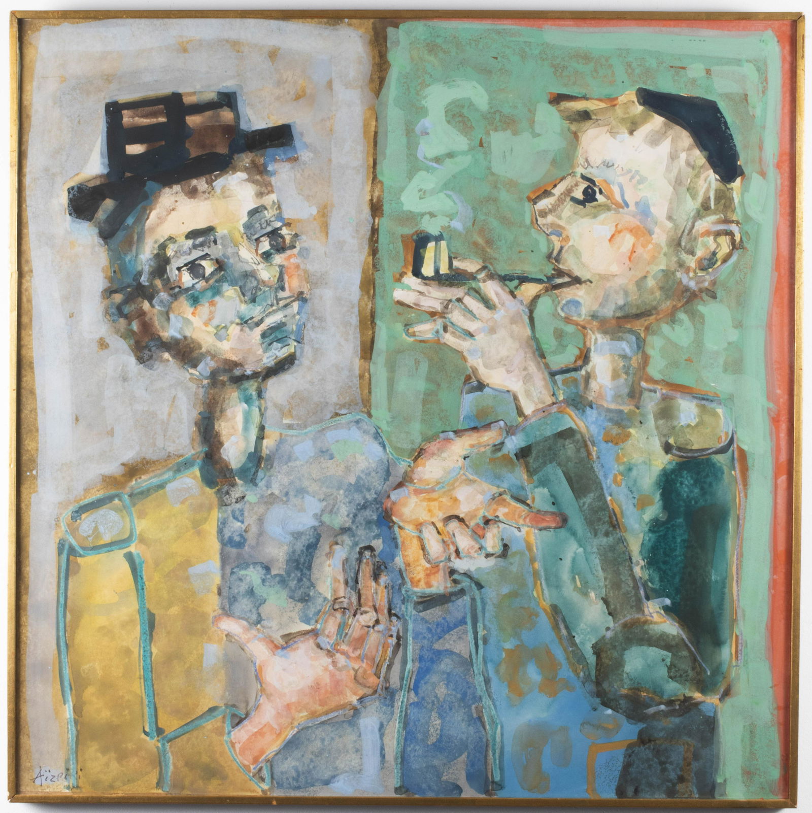 Paul Aizpiri "La Palabre" Watercolor & Gouache (1 of 10)