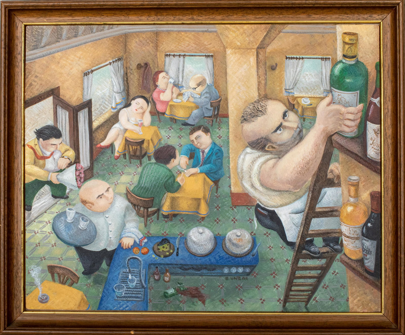 Eduardo Ungar "Cita en el Bar" Acrylic on Board (1 of 13)