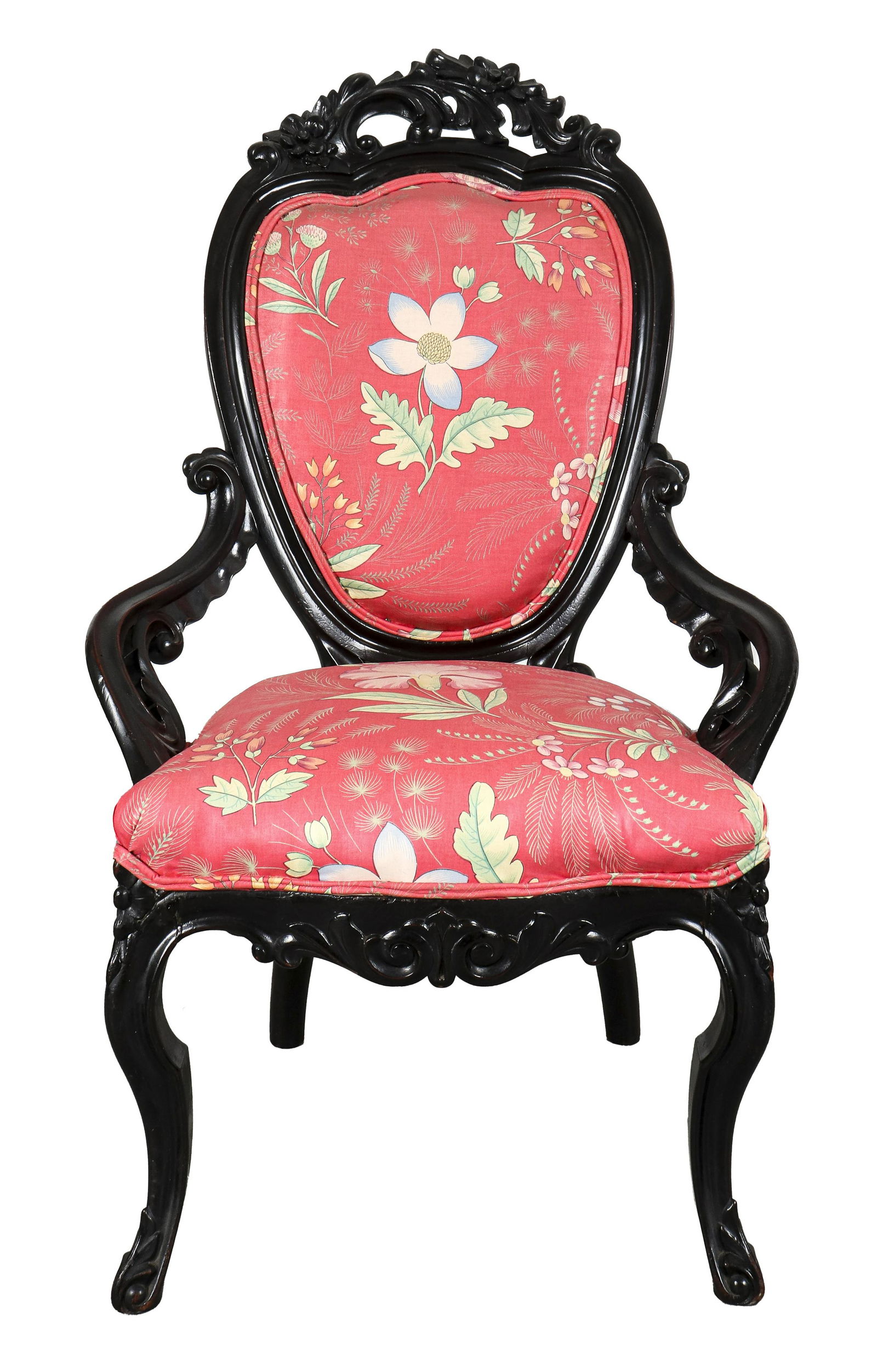 American Rococo Revival Ebonized Slipper Chair (1 of 11)