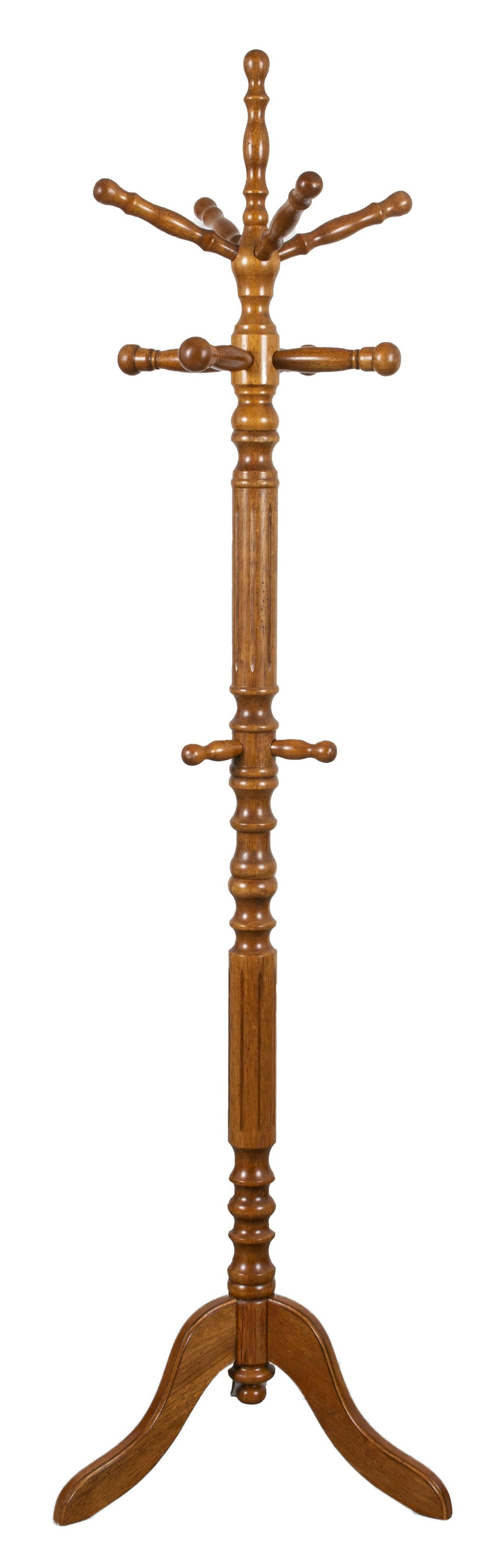 Modern Oak Coat Rack: Modern oak coat rack. 74.5 "H x 21.5" diameter.