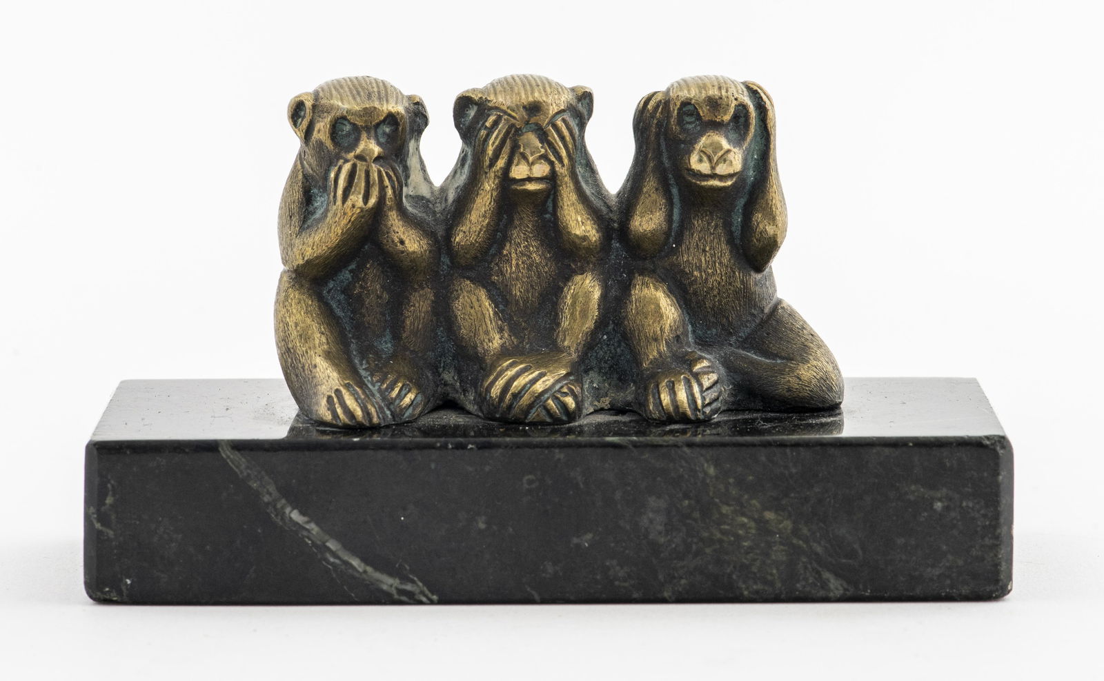 "Hear No Evil..." Modern Bronze Monkey Statuette (1 of 10)