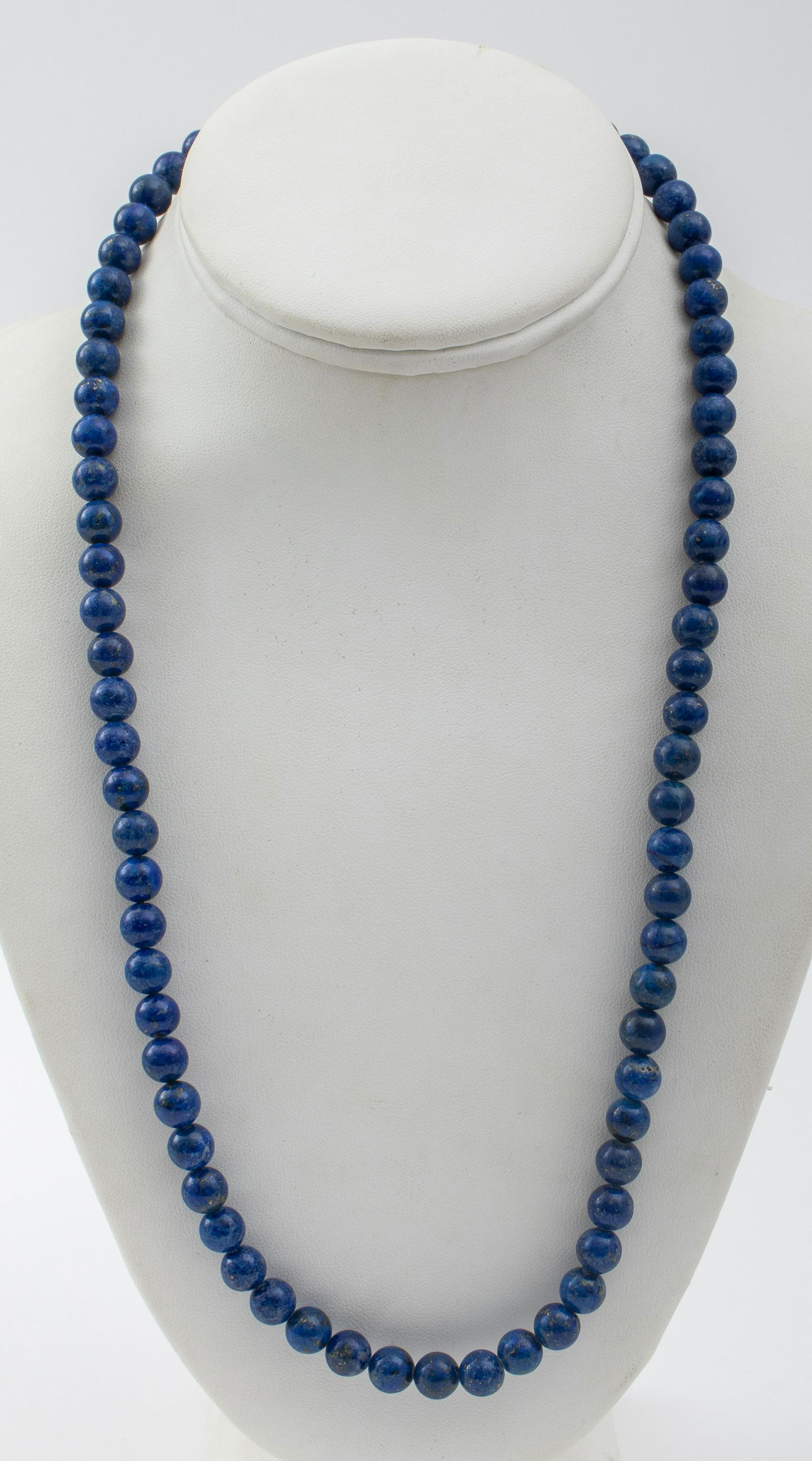 Lapis Lazuli Beaded Necklace With Gold Tone Clasp (1 of 4)