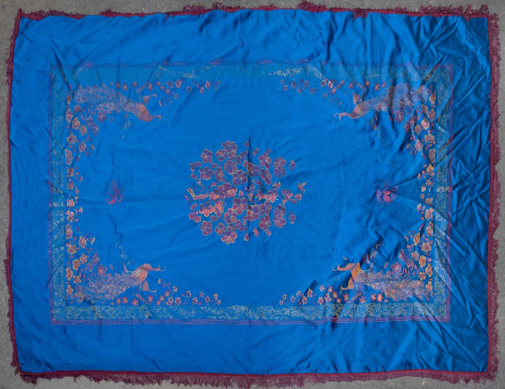 Iridescent Purple & Cobalt Blue Silk Piano Shawl (1 of 14)