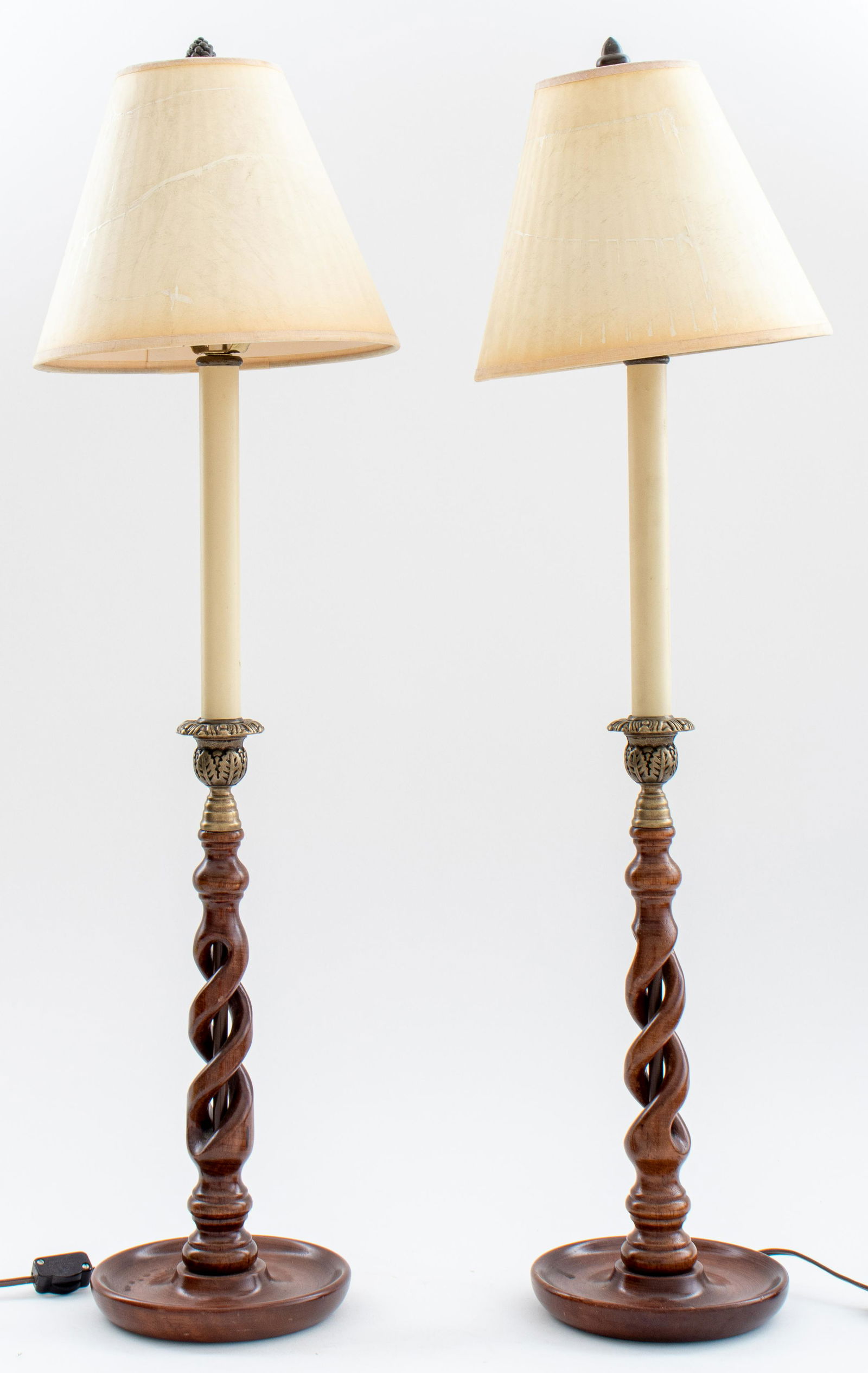 Barley Twist Candlestick Lamps, Pair (1 of 6)