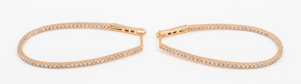14K Rose Gold Diamond Hoop Earrings (1 of 5)