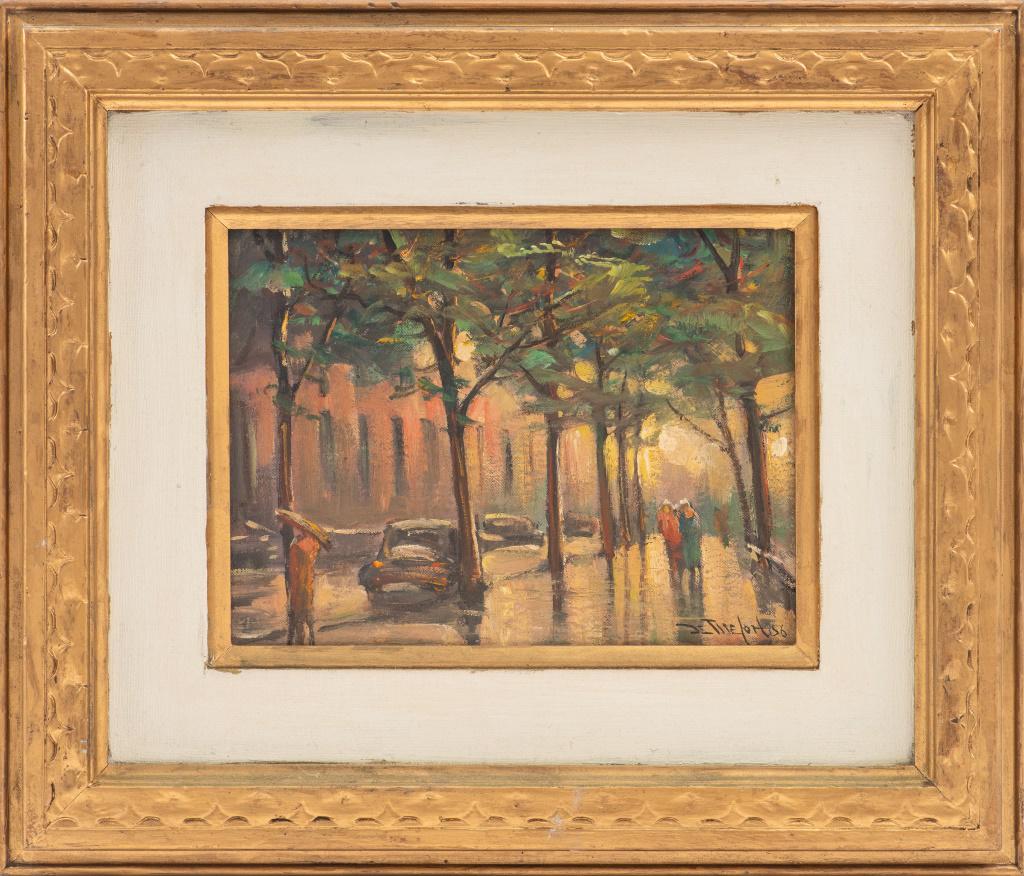 Bela De Tirefort 'Greenwich Village Street' Oil (1 of 9)