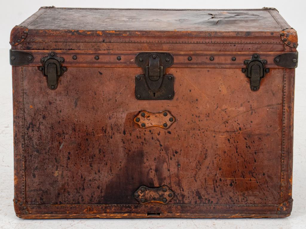 Early Louis Vuitton Leather Covered Trunk, 19th C. (1 of 14)