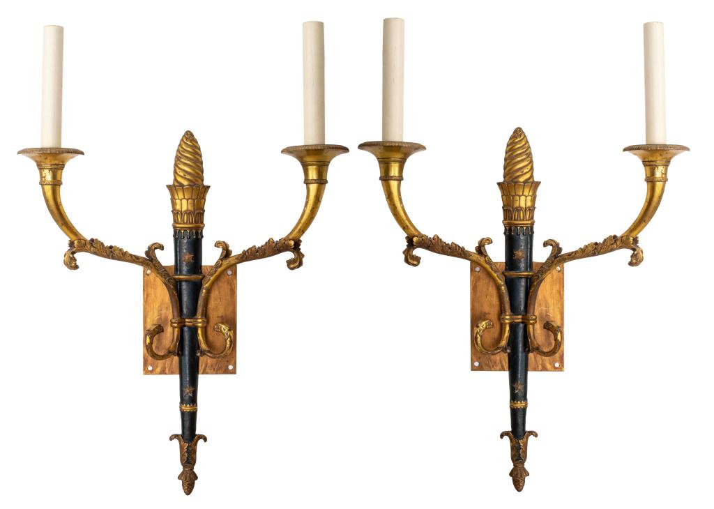Neoclassical Gilt Bronze Wall Sconces, Pair (1 of 10)