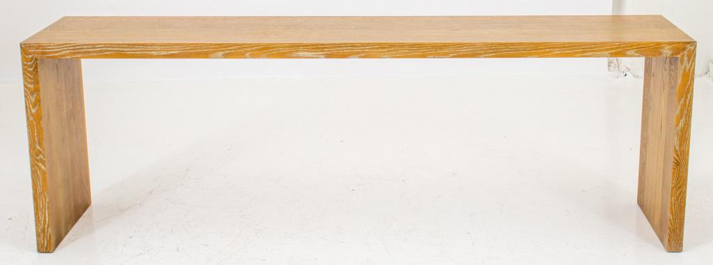 Karl Springer Style Limed Oak Waterfall Console (1 of 9)