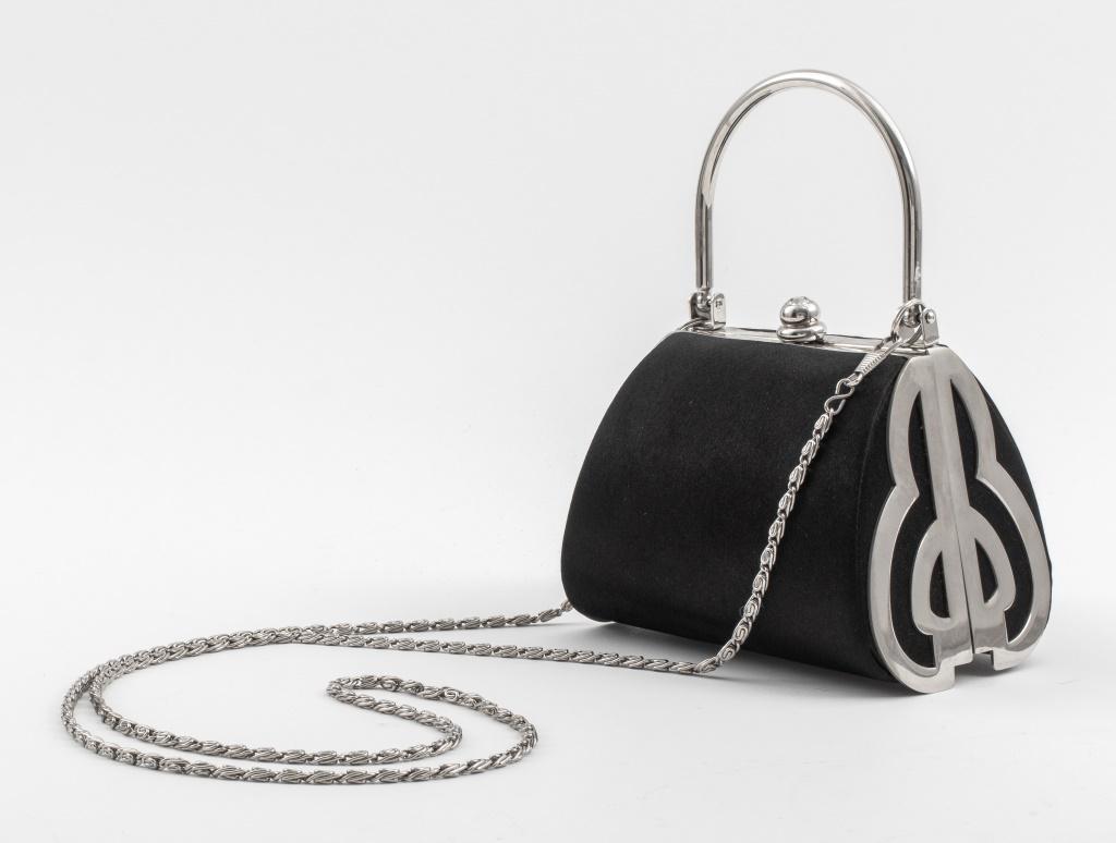 Bill Blass Black Satin Evening Purse / Bag (1 of 7)
