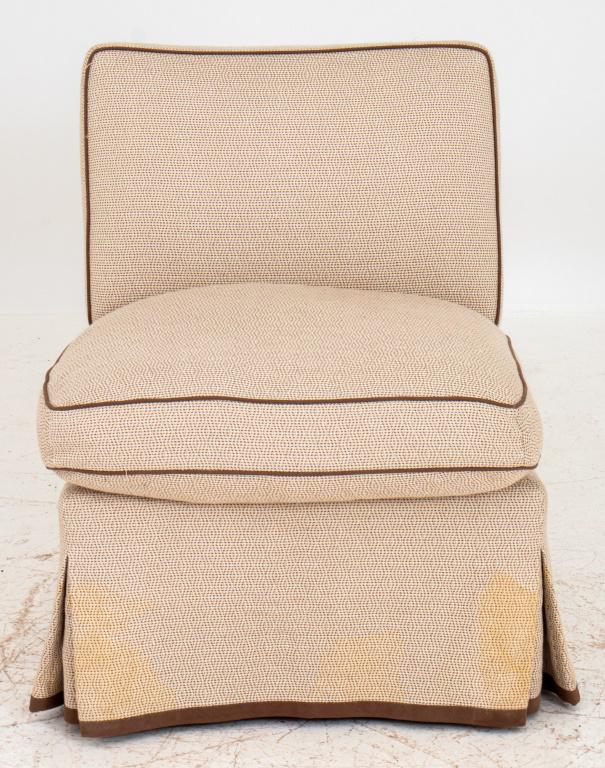 Upholstered Beige Fabric Modern Chair (1 of 8)