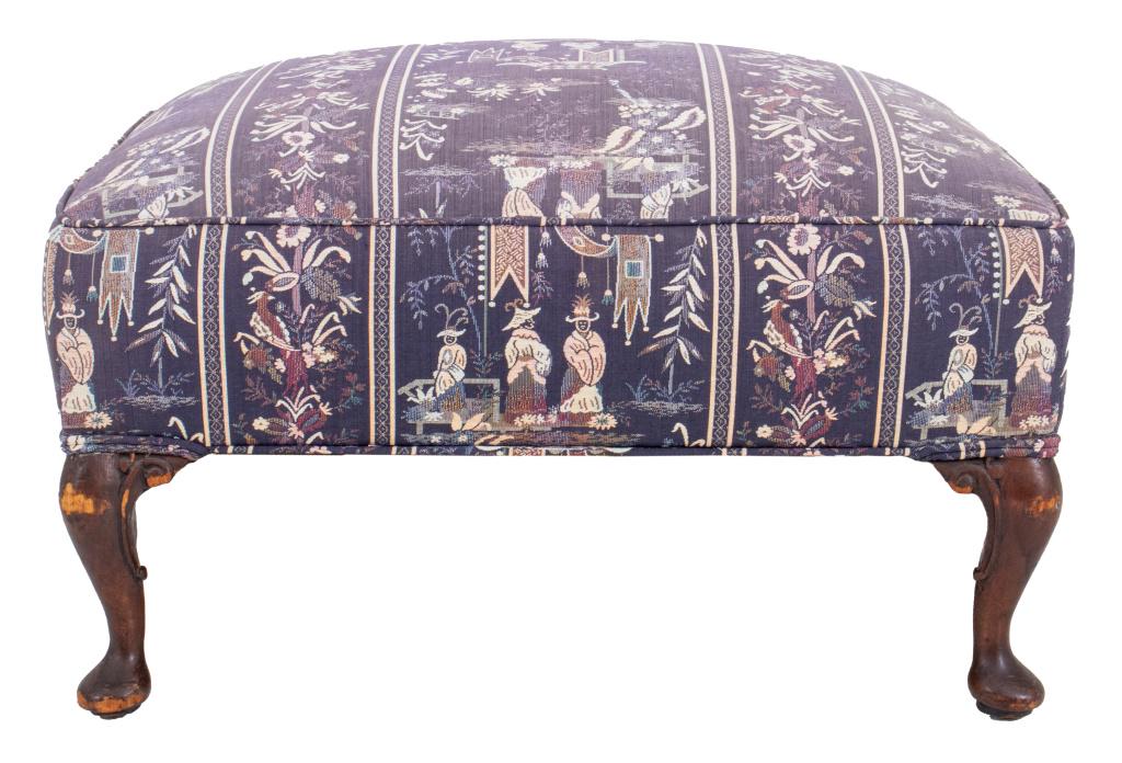 Chinoiserie Upholstered Ottoman (1 of 7)