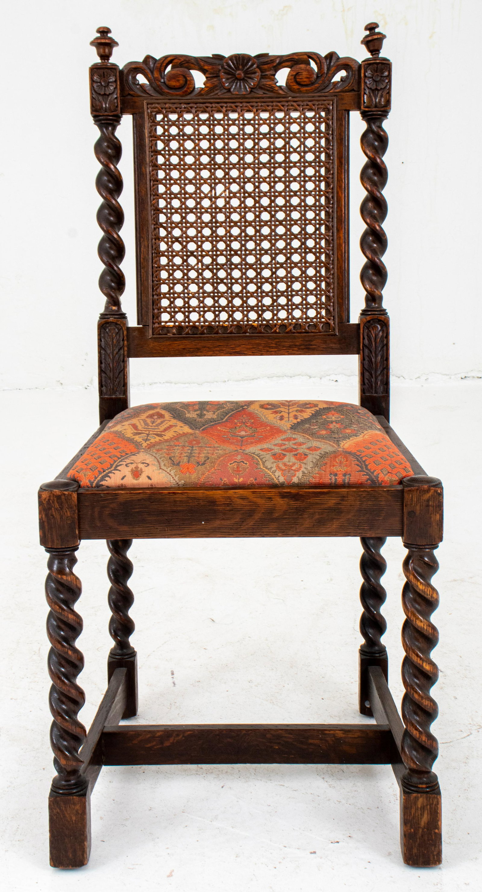 Jacobean Style Caned Oak Side Chair (1 of 12)