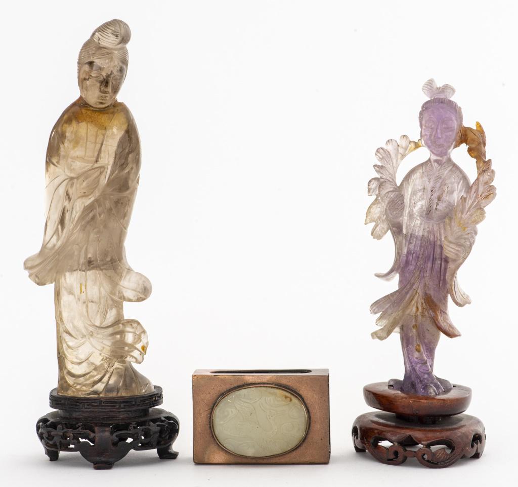 Two Chinese Carved Quartz Maidens (1 of 15)