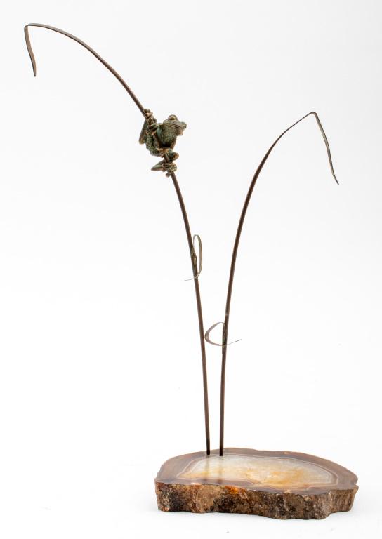 Wah Chang "Tree Frog" Bronze & Mineral Sculpture (1 of 13)