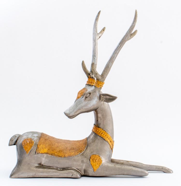 Indian Two-Tone Metal Sculpture of Gazelle (1 of 13)