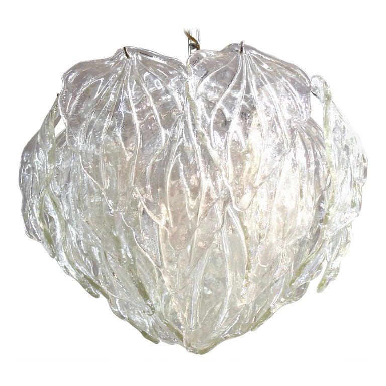 Italian Murano Mid-Century Glass Leaf Chandelier (1 of 5)