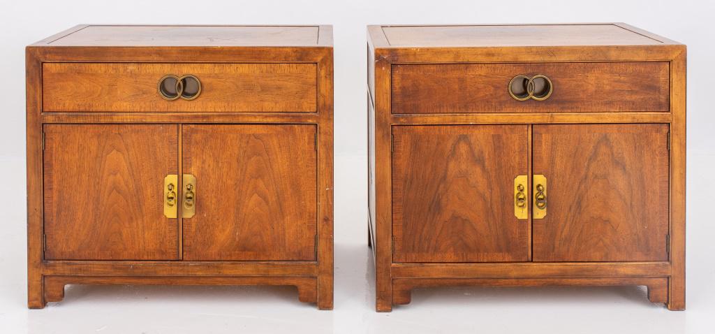 Asian Modern Small Mahogany Cabinets, Pair (1 of 11)
