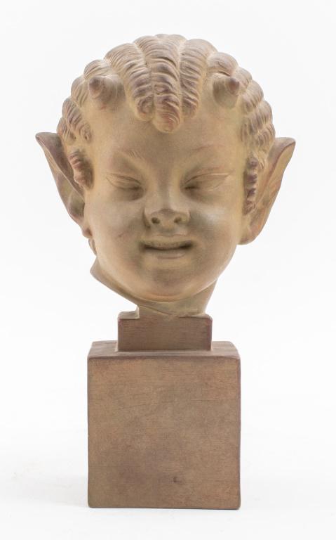 Briand French Art Deco Faun Terracotta Bust (1 of 12)