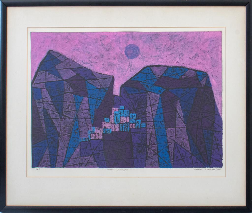David Shapiro "Hill Town Night" Lithograph (1 of 8)