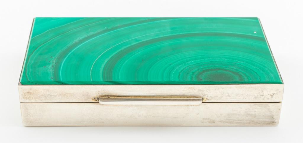 Cartier Sterling Malachite Mounted Trinket Box (1 of 10)