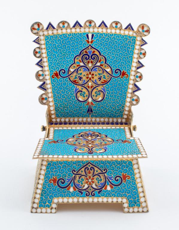G. Klingert Russian Silver Gilt Enamel Salt Throne (1 of 13)