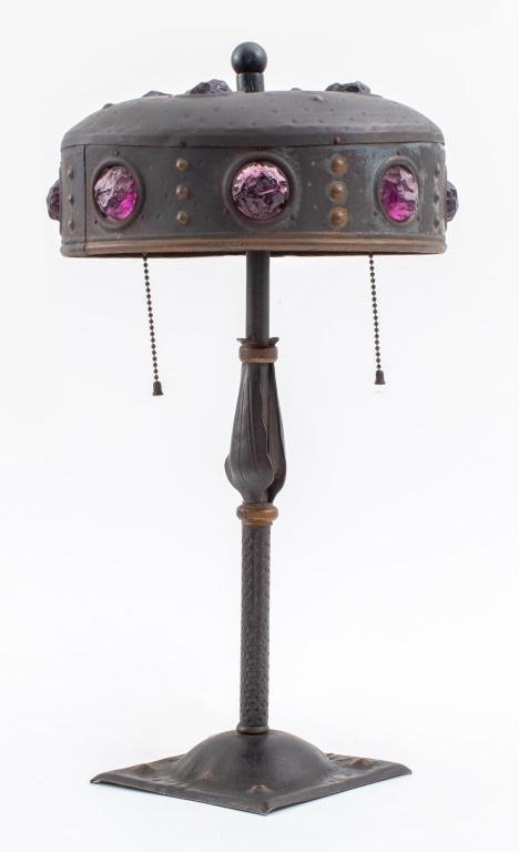 Secessionist Patinated Brass Table Lamp (1 of 6)