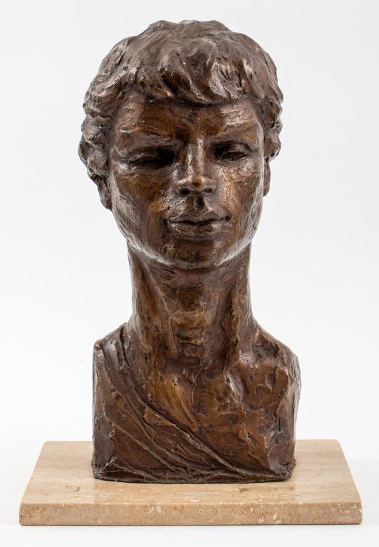 Victor Salmones Bronze Young Man Bust (1 of 13)
