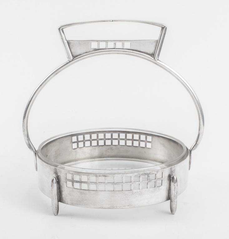 Viennese Secession Silverplate & Glass Basket (1 of 9)
