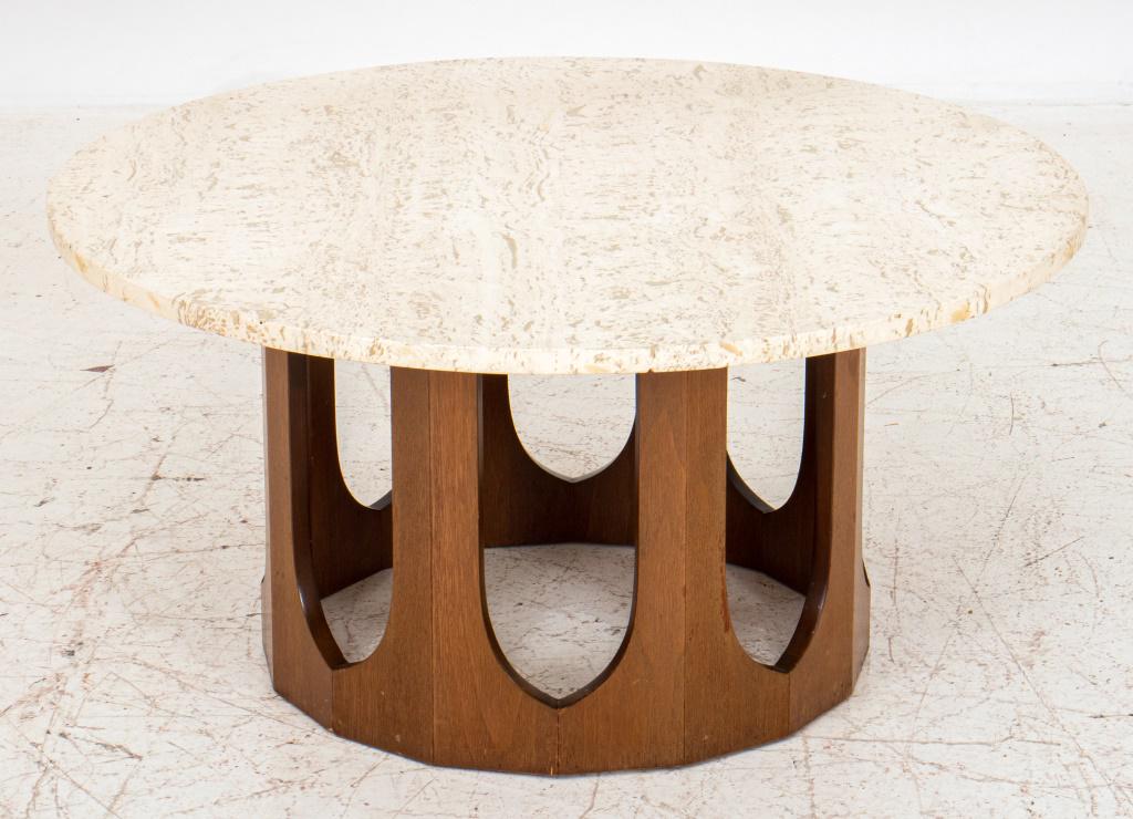 Harvey Probber Travertine Round Coffee Table (1 of 10)