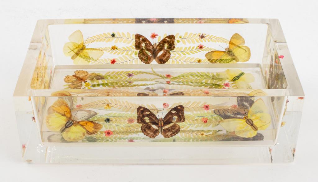 Vintage Lucite Taxidermy Butterfly Tissue Box (1 of 6)