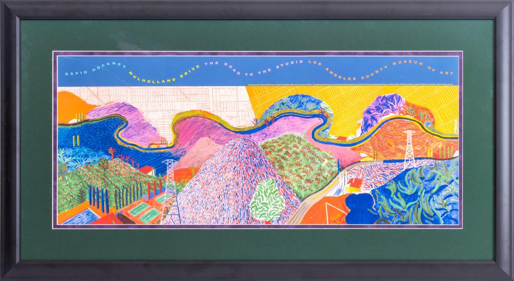 David Hockney "Mulholland Drive" Poster Lithograph (1 of 9)