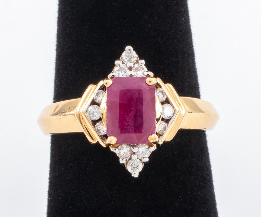 14K Yellow Gold Ruby & Diamond Ring (1 of 7)