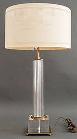 Charles Hollis Jones Style Brass & Lucite Lamp (1 of 9)