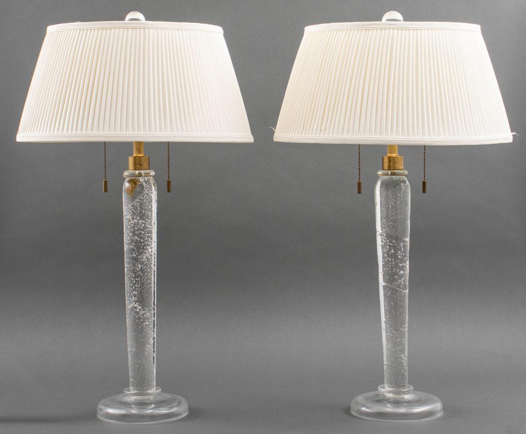 Modern Art Glass Lamps by John Hutton, Pair (1 of 15)