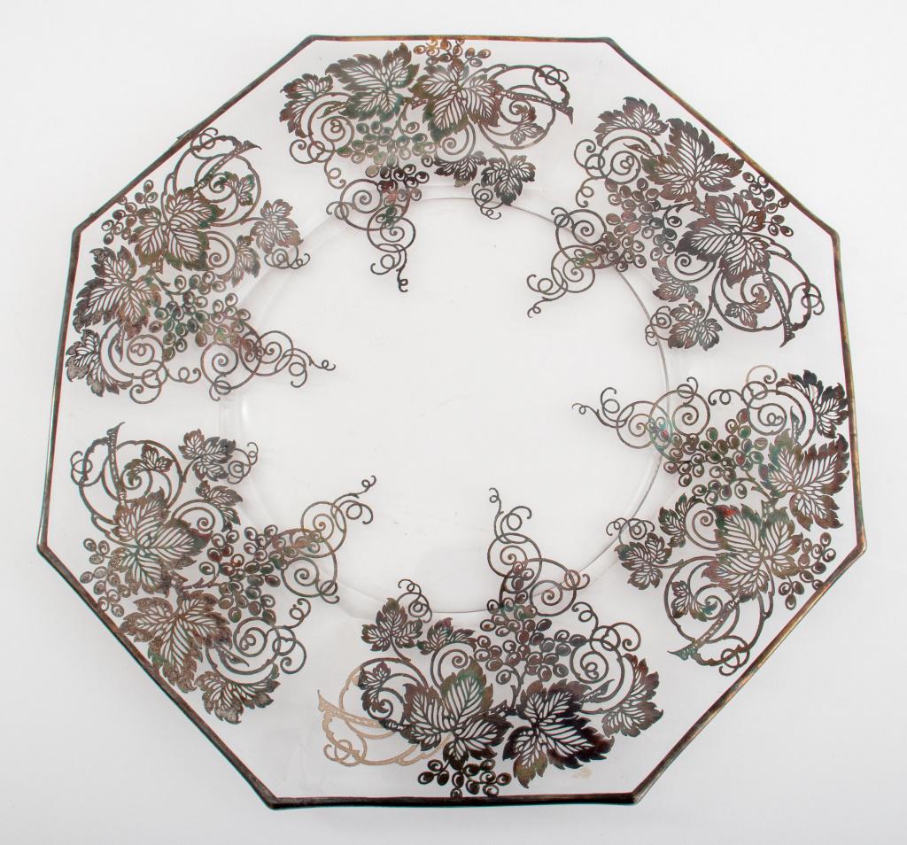 Silver Overlay Serving Platter w/ Grapes & Vines (1 of 5)